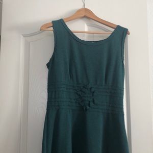 Dark green mid length casual dress